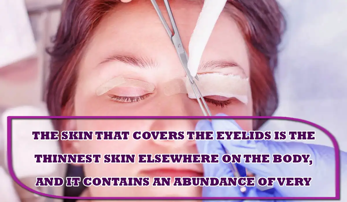 The skin that covers the eyelids is the thinnest skin elsewhere on the body,